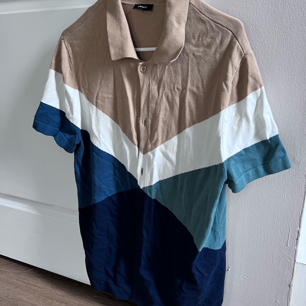 Express Multicolor Chevron Polo (Medium) - image 2